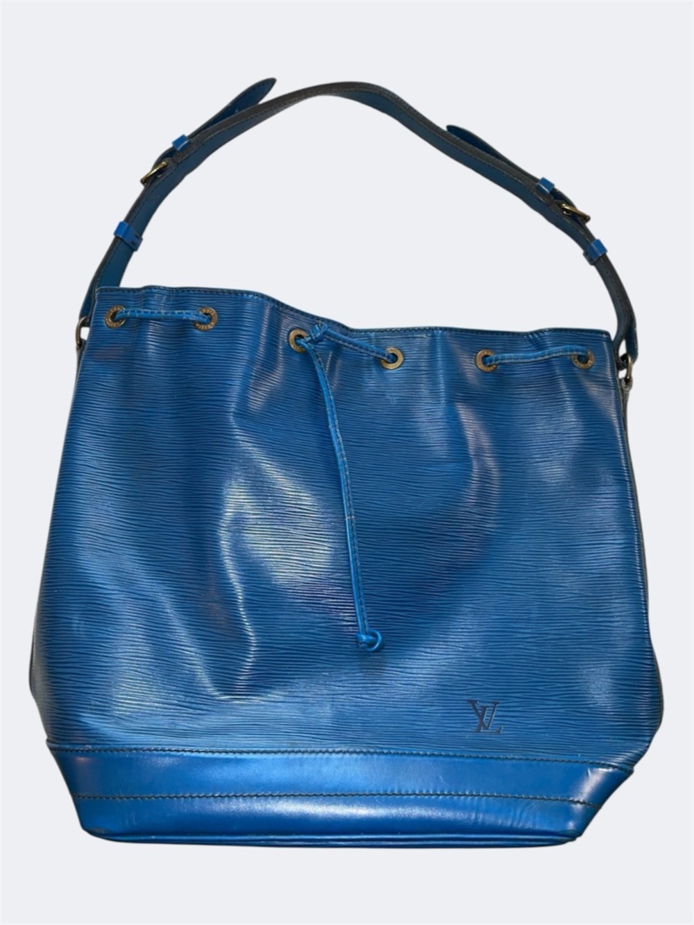Louis Vuitton Epi Noe Bucket Bag in Blue‎ with Drawstring